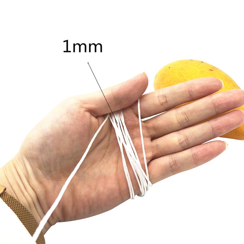 ZKSM 150 Yards/Roll Lift Cord ZKSM 1mm Braided Shade Roller Blinds Cord White Pull String Rope for Aluminum Blind Shade Repair and DIY Crafts Projects(Max Load 66lb) - Image 3